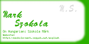 mark szokola business card